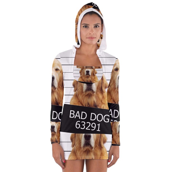 Bad dog Women s Long Sleeve Hooded T-shirt