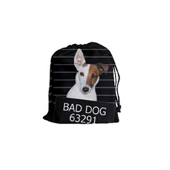 Bad Dog Drawstring Pouches (small)  by Valentinaart