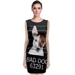 Bad Dog Sleeveless Velvet Midi Dress by Valentinaart