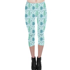 Seamless Floral Background  Capri Leggings  by TastefulDesigns