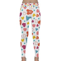 Colorful Bright Hearts Pattern Classic Yoga Leggings by TastefulDesigns