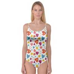 Colorful Bright Hearts Pattern Camisole Leotard  by TastefulDesigns