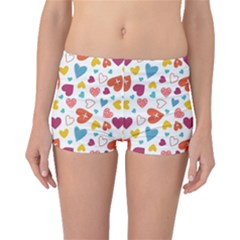 Colorful Bright Hearts Pattern Boyleg Bikini Bottoms by TastefulDesigns