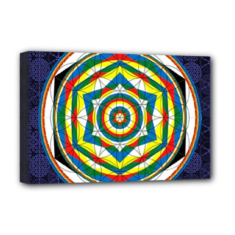 Flower Of Life Universal Mandala Deluxe Canvas 18  x 12  