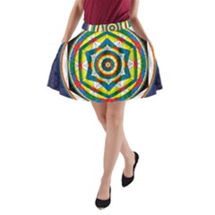 Flower Of Life Universal Mandala A-Line Pocket Skirt