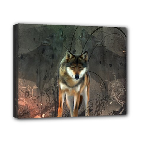 Awesome Wolf In The Night Canvas 10  X 8 