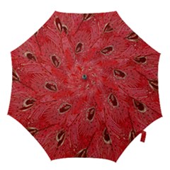 Red Peacock Floral Embroidered Long Qipao Traditional Chinese Cheongsam Mandarin Hook Handle Umbrellas (Large)