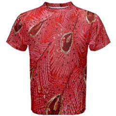 Red Peacock Floral Embroidered Long Qipao Traditional Chinese Cheongsam Mandarin Men s Cotton Tee