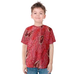Red Peacock Floral Embroidered Long Qipao Traditional Chinese Cheongsam Mandarin Kids  Cotton Tee