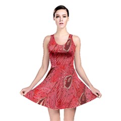 Red Peacock Floral Embroidered Long Qipao Traditional Chinese Cheongsam Mandarin Reversible Skater Dress