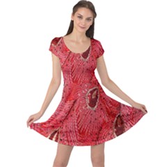 Red Peacock Floral Embroidered Long Qipao Traditional Chinese Cheongsam Mandarin Cap Sleeve Dresses