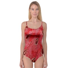 Red Peacock Floral Embroidered Long Qipao Traditional Chinese Cheongsam Mandarin Camisole Leotard 