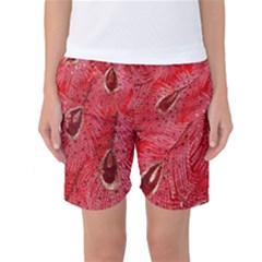 Red Peacock Floral Embroidered Long Qipao Traditional Chinese Cheongsam Mandarin Women s Basketball Shorts