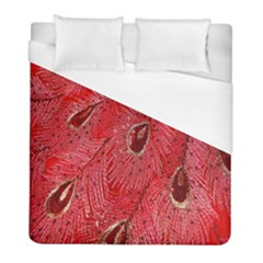 Red Peacock Floral Embroidered Long Qipao Traditional Chinese Cheongsam Mandarin Duvet Cover (Full/ Double Size)
