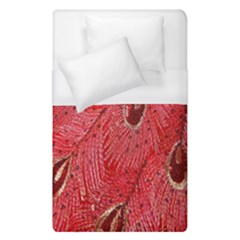 Red Peacock Floral Embroidered Long Qipao Traditional Chinese Cheongsam Mandarin Duvet Cover (Single Size)
