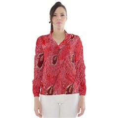 Red Peacock Floral Embroidered Long Qipao Traditional Chinese Cheongsam Mandarin Wind Breaker (Women)