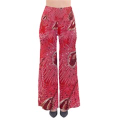 Red Peacock Floral Embroidered Long Qipao Traditional Chinese Cheongsam Mandarin Pants