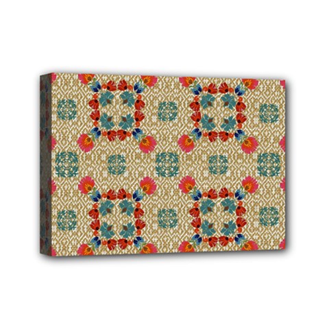 Traditional Scandinavian Pattern Mini Canvas 7  x 5 