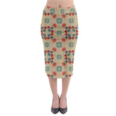 Traditional Scandinavian Pattern Midi Pencil Skirt