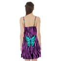 Zebra Stripes Black Pink   Butterfly Turquoise Satin Night Slip View2