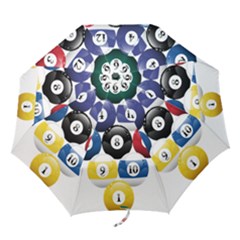 Racked Billiard Pool Balls Folding Umbrellas