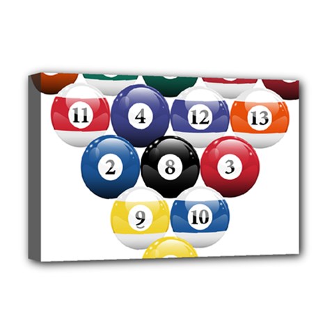 Racked Billiard Pool Balls Deluxe Canvas 18  x 12  