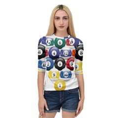 Racked Billiard Pool Balls Quarter Sleeve Tee