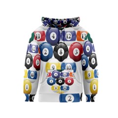 Racked Billiard Pool Balls Kids  Zipper Hoodie