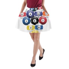 Racked Billiard Pool Balls A-Line Pocket Skirt