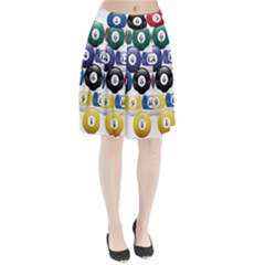 Racked Billiard Pool Balls Pleated Skirt