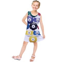 Racked Billiard Pool Balls Kids  Tunic Dress