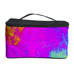 Grunge Radial Gradients Red Yellow Pink Cyan Green Cosmetic Storage Case by EDDArt
