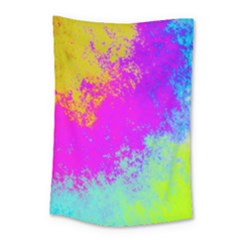 Grunge Radial Gradients Red Yellow Pink Cyan Green Small Tapestry by EDDArt