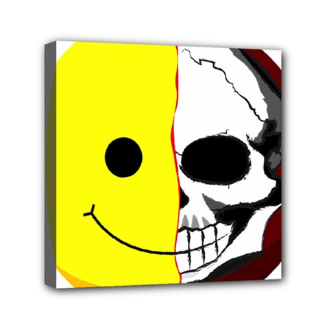 Skull Behind Your Smile Mini Canvas 6  x 6 