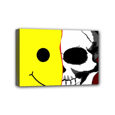 Skull Behind Your Smile Mini Canvas 6  x 4 