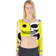 Skull Behind Your Smile Long Sleeve Crop Top