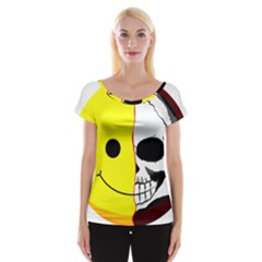 Skull Behind Your Smile Women s Cap Sleeve Top