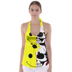 Skull Behind Your Smile Babydoll Tankini Top