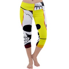 Skull Behind Your Smile Capri Yoga Leggings