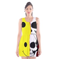 Skull Behind Your Smile Scoop Neck Skater Dress