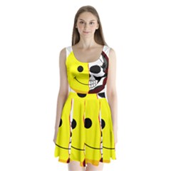 Skull Behind Your Smile Split Back Mini Dress 