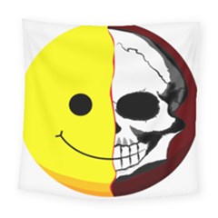 Skull Behind Your Smile Square Tapestry (Large)