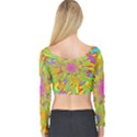 Magic Ripples Flower Power Mandala Neon Colored Long Sleeve Crop Top View2