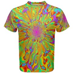 Magic Ripples Flower Power Mandala Neon Colored Men s Cotton Tee by EDDArt