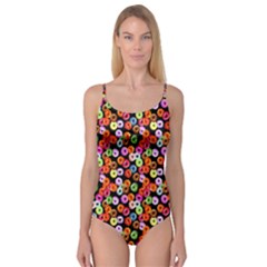 Colorful Yummy Donuts Pattern Camisole Leotard  by EDDArt