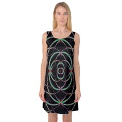 Abstract Spider Web Sleeveless Satin Nightdress