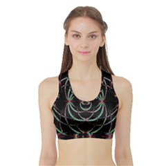 Abstract Spider Web Sports Bra with Border