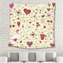 Valentinstag Love Hearts Pattern Red Yellow Square Tapestry (Large) View2