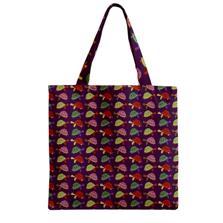 Turtle pattern Zipper Grocery Tote Bag