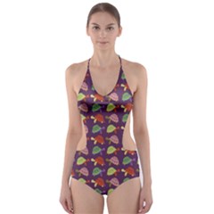 Turtle Pattern Cut-out One Piece Swimsuit by Valentinaart